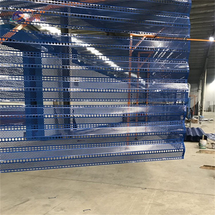 Single Peak Windbreak Net Fencing/Dust Suppression Wall/Perforated Wind Fence made from galvanized Steel Panel